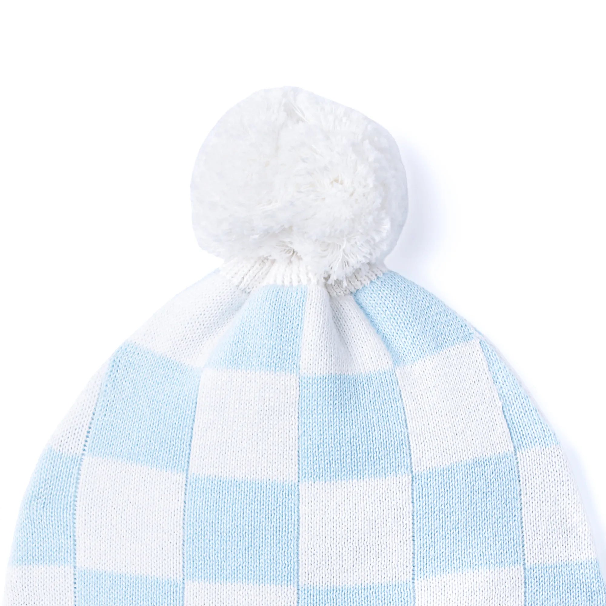 Blue Checker Baby Knit Beanie