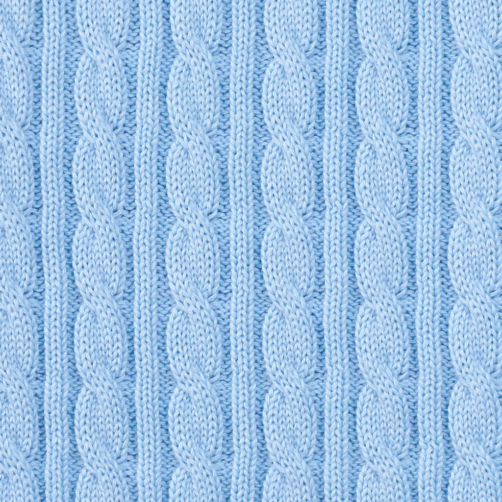 Classic Cable Knit Baby Sweater in Baby Blue