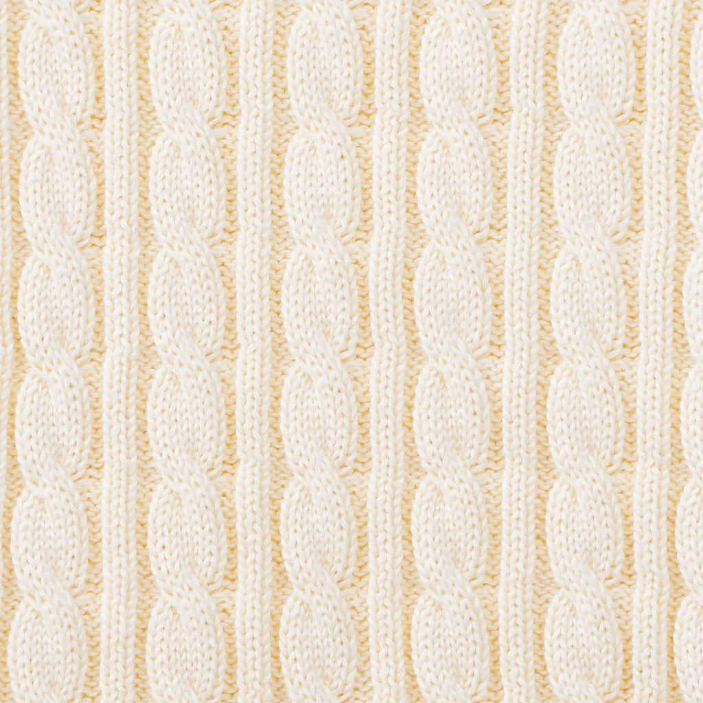 Classic Cable Knit Baby Sweater in Cream