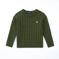 Classic Cable Knit Baby Sweater in Forest Green