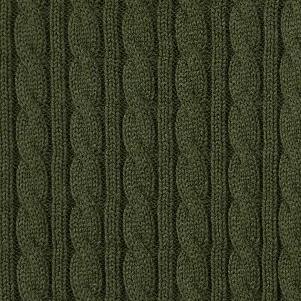 Classic Cable Knit Baby Sweater in Forest Green