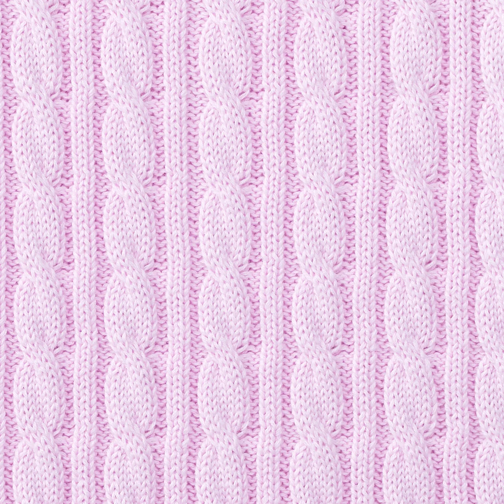Classic Cable Knit Baby Sweater in Lilac