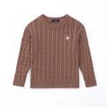 Classic Cable Knit Baby Sweater in Mocha
