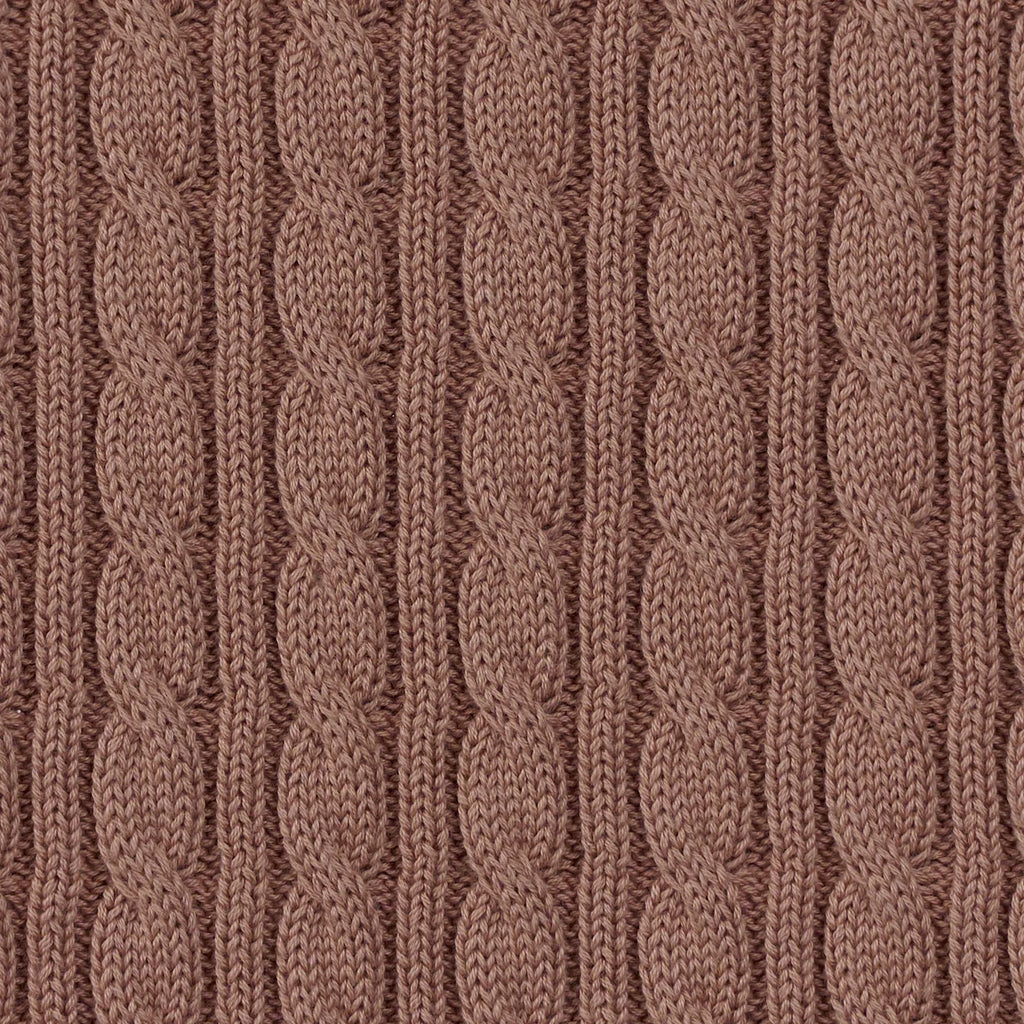 Classic Cable Knit Baby Sweater in Mocha