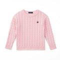 Classic Cable Knit Baby Sweater in Pink