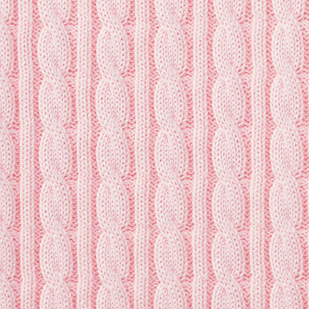 Classic Cable Knit Baby Sweater in Pink