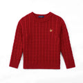 Classic Cable Knit Baby Sweater in Red Xmas