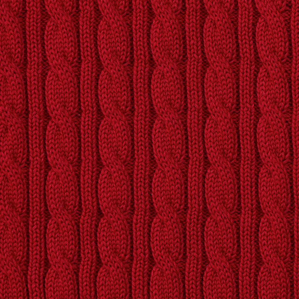 Classic Cable Knit Baby Sweater in Red Xmas