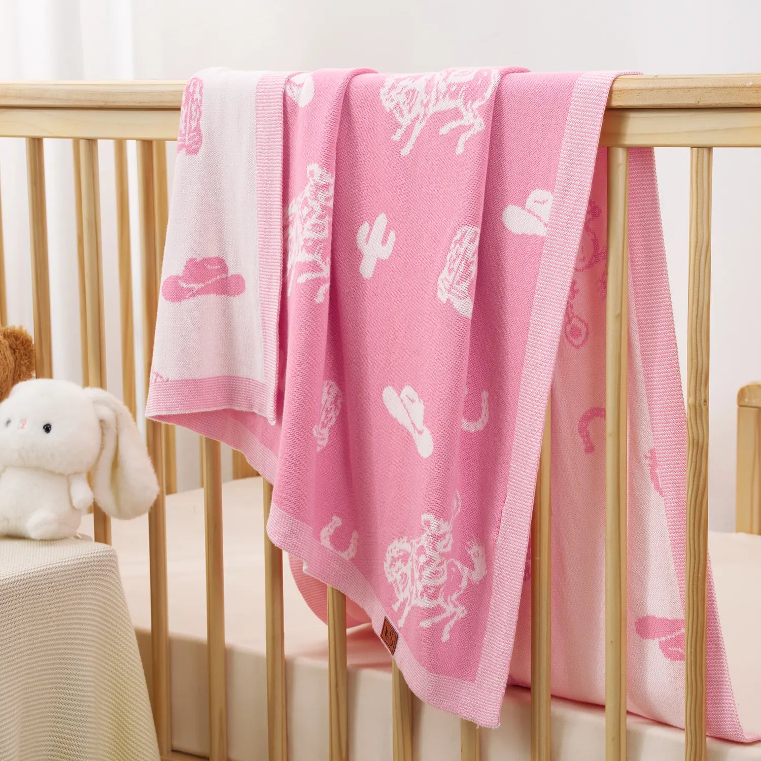 Cowgirl Jacquard Knit Baby Blanket