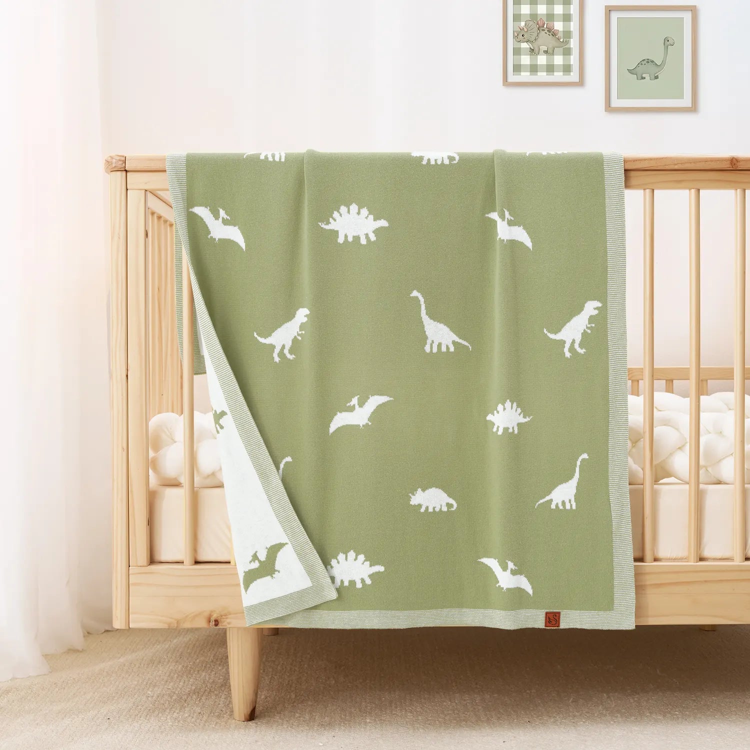 Dinosaur Jacquard Knit Baby Blanket