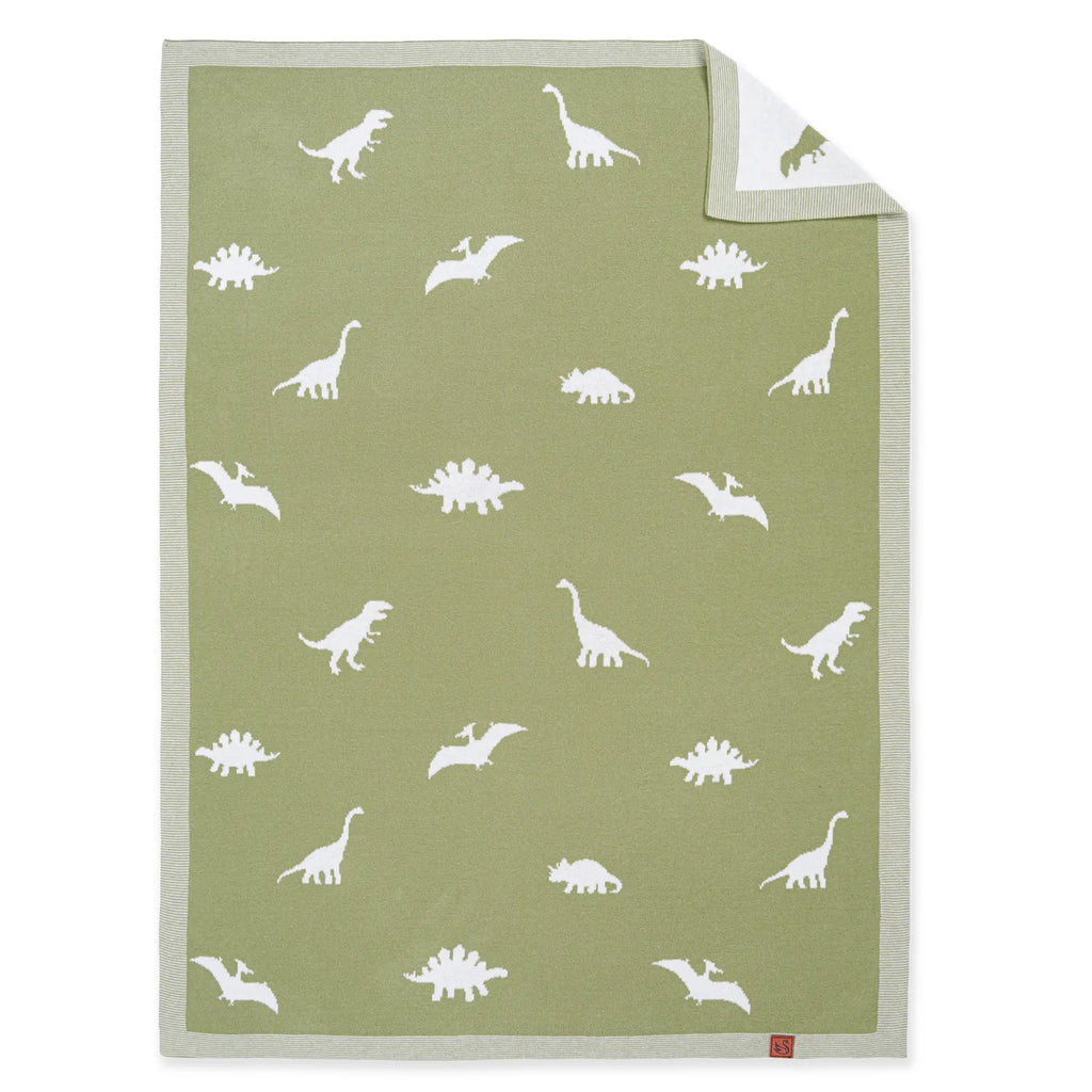 Dinosaur Jacquard Knit Baby Blanket