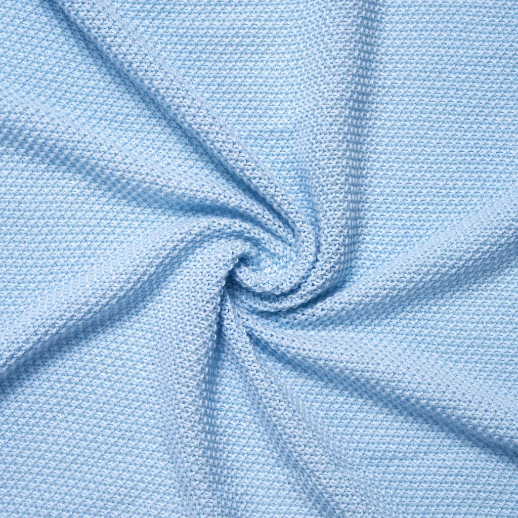 Heirloom Lace Knit Baby Blanket in Baby Blue