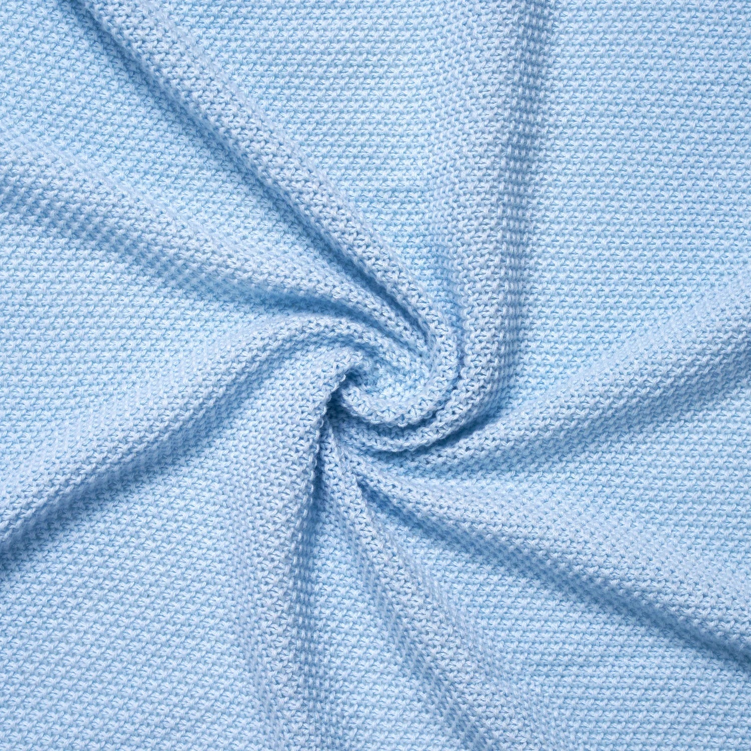 Heirloom Lace Knit Baby Blanket in Baby Blue