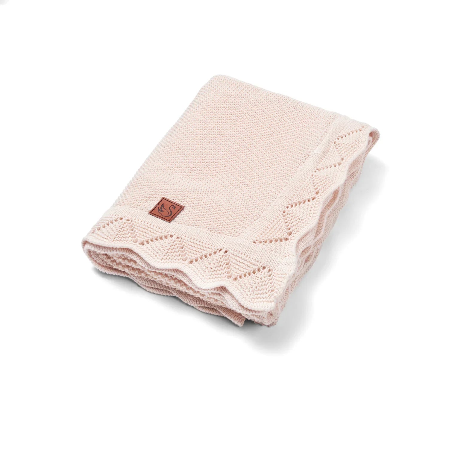 Heirloom Lace Knit Baby Blanket in Beige