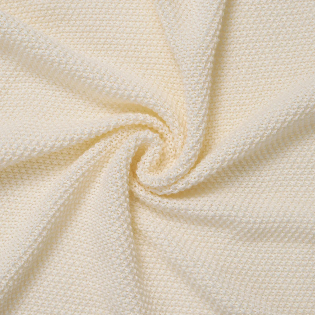 Heirloom Lace Knit Baby Blanket in Cream