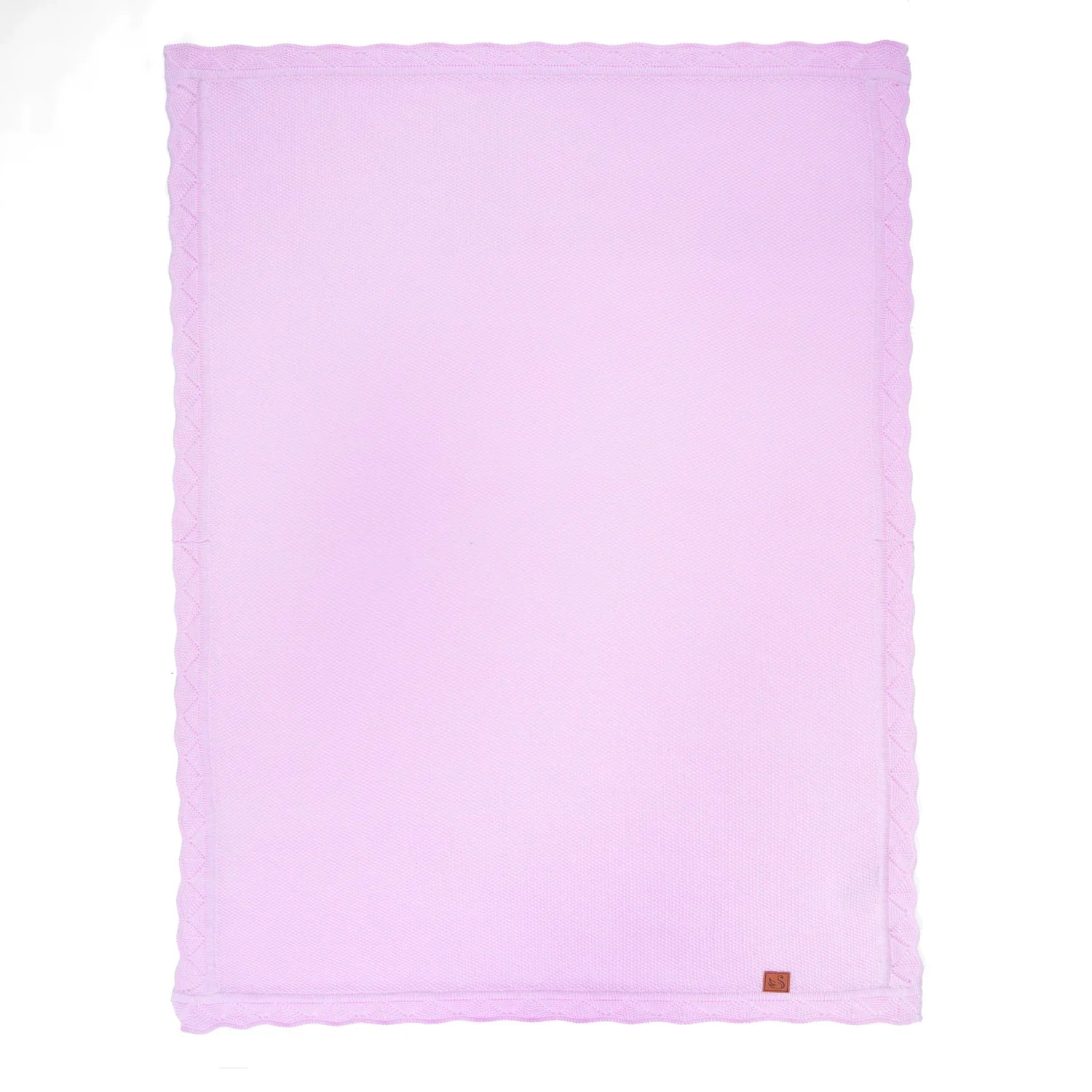 Heirloom Lace Knit Baby Blanket in Lilac