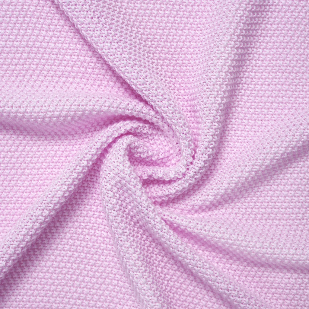 Heirloom Lace Knit Baby Blanket in Lilac