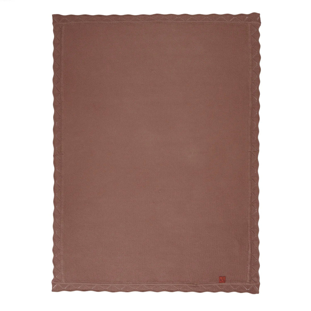 Heirloom Lace Knit Baby Blanket in Mocha
