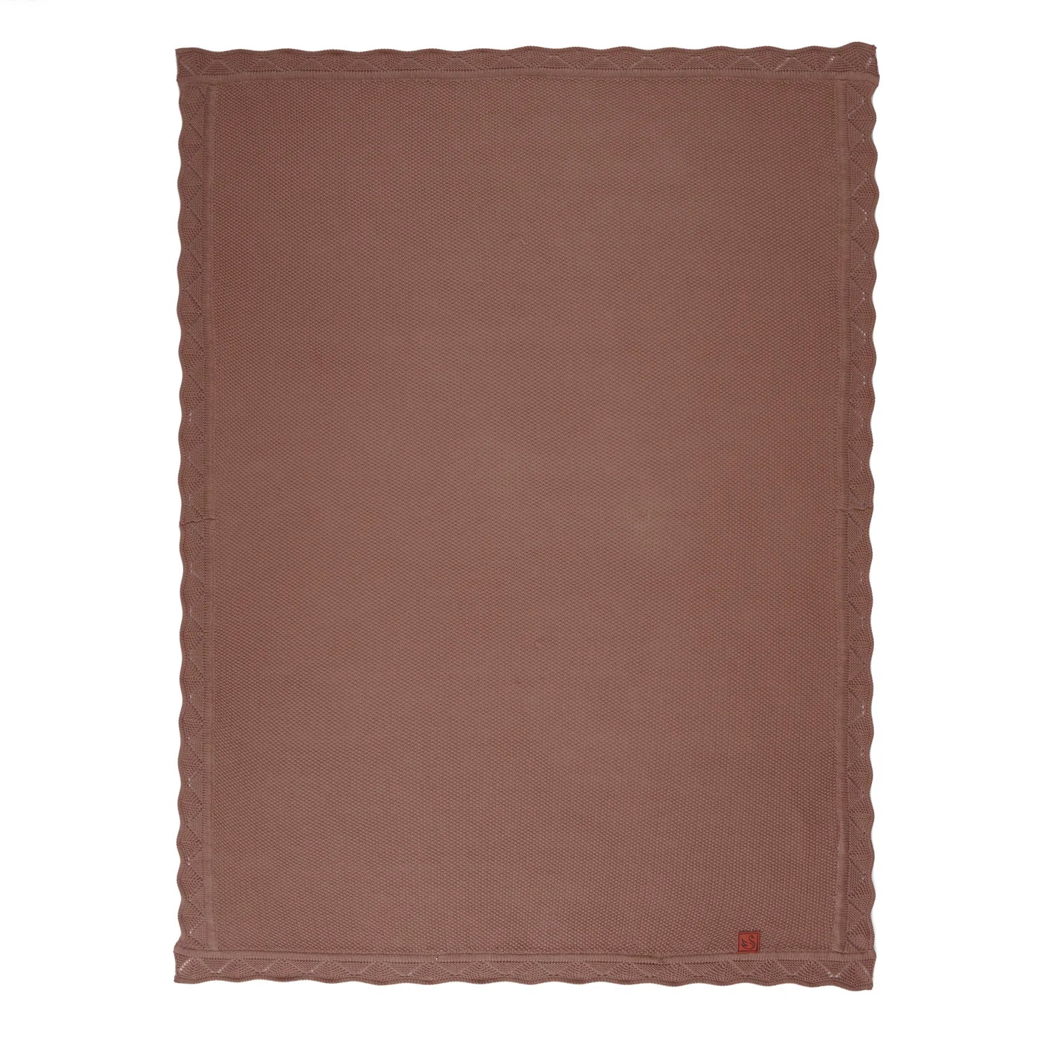 Heirloom Lace Knit Baby Blanket in Mocha