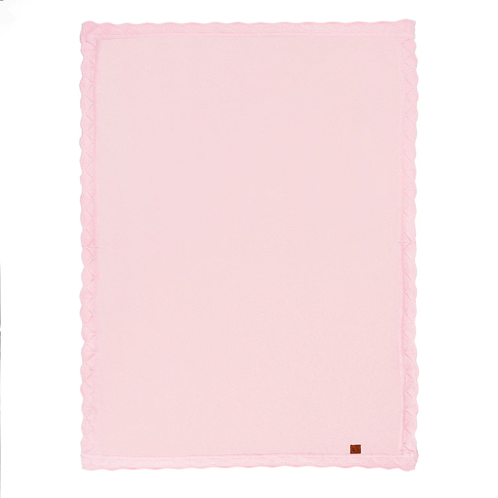 Heirloom Lace Knit Baby Blanket in Pink