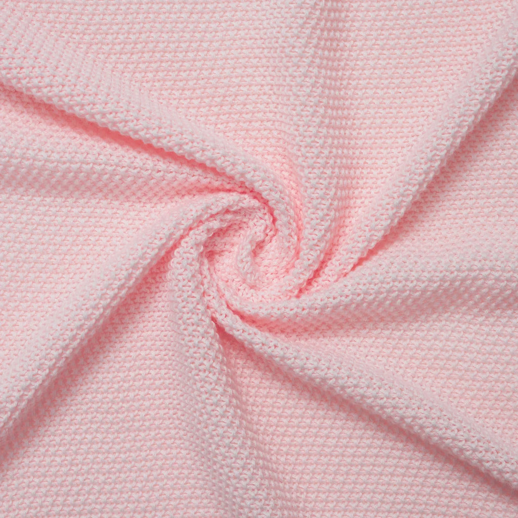 Heirloom Lace Knit Baby Blanket in Pink