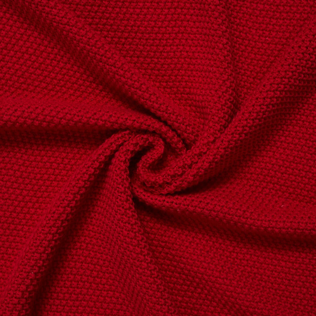 Heirloom Lace Knit Baby Blanket in Red Xmas
