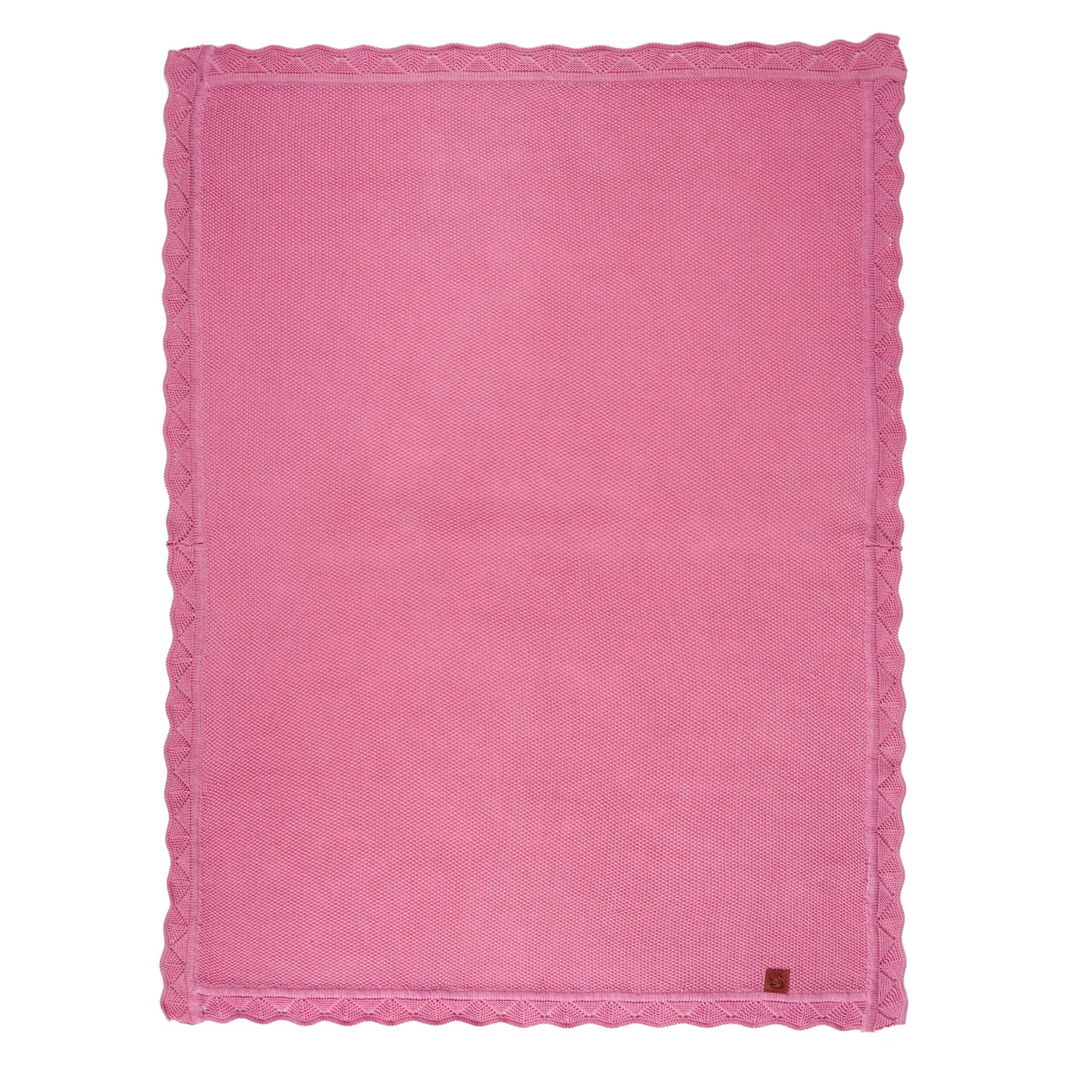 Heirloom Lace Knit Baby Blanket in Rose Pink