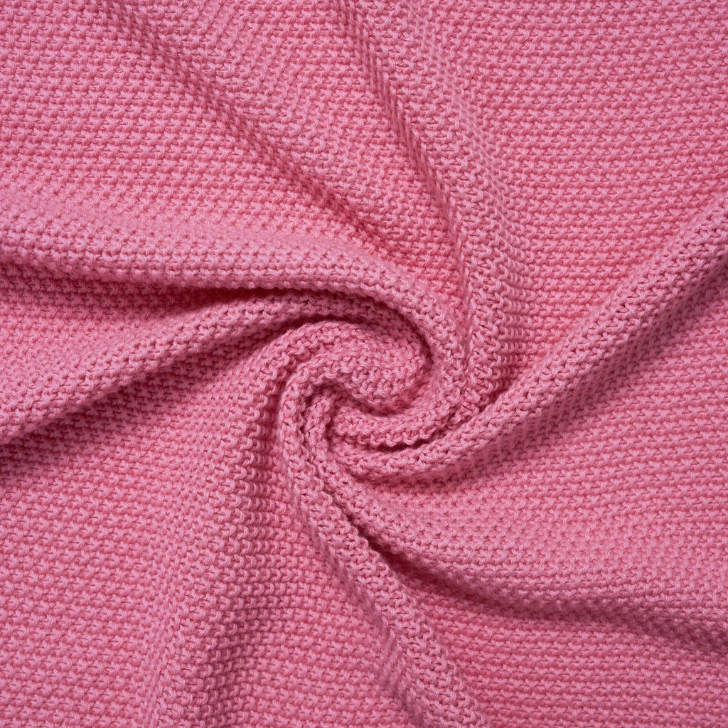 Heirloom Lace Knit Baby Blanket in Rose Pink