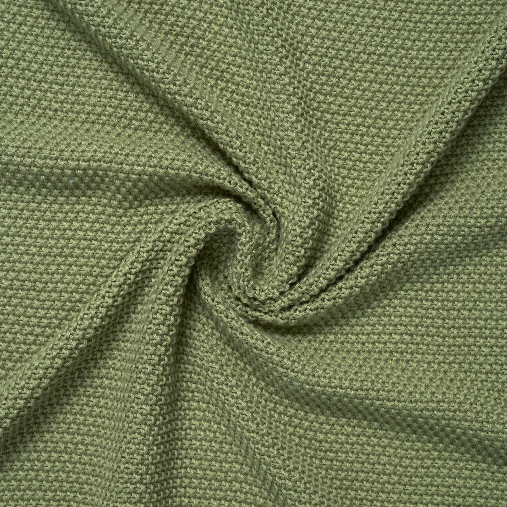Heirloom Lace Knit Baby Blanket in Sage Green