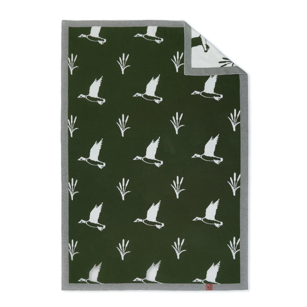 Mallard Duck Jacquard Knit Baby Blanket