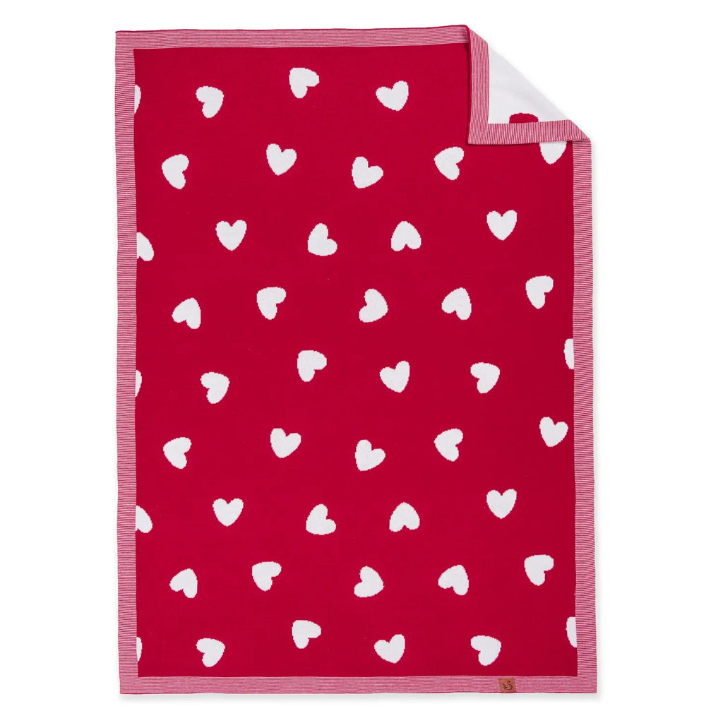 Valentine Heart Jacquard Baby Blanket