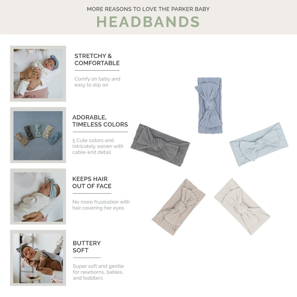 Stormy Set - Cable Knit Knotted Headbands - 5 Pack