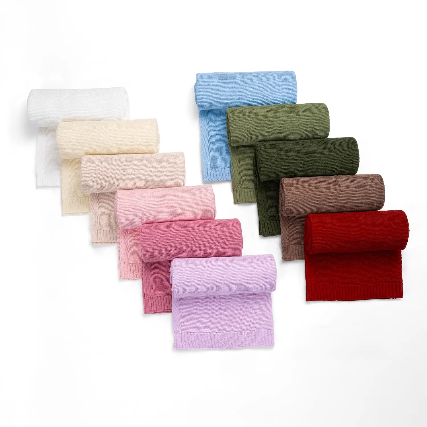 Classic Knit Cotton Baby Blanket in Cream