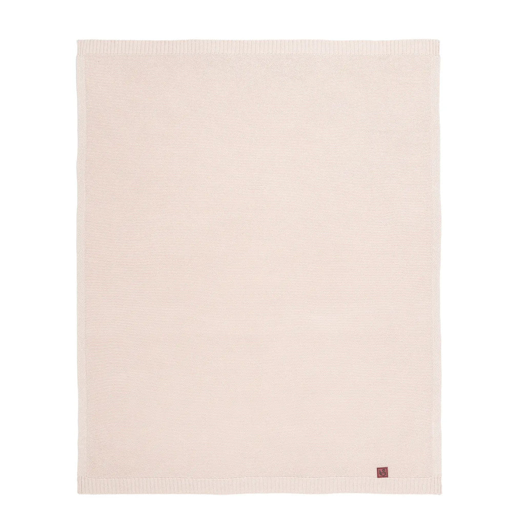 Classic Knit Cotton Baby Blanket in Beige