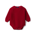 Classic Chunky Knit Baby Romper in Red Xmas