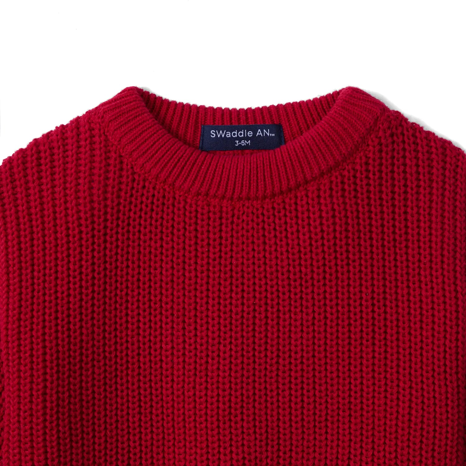 Classic Chunky Knit Baby Romper in Red Xmas