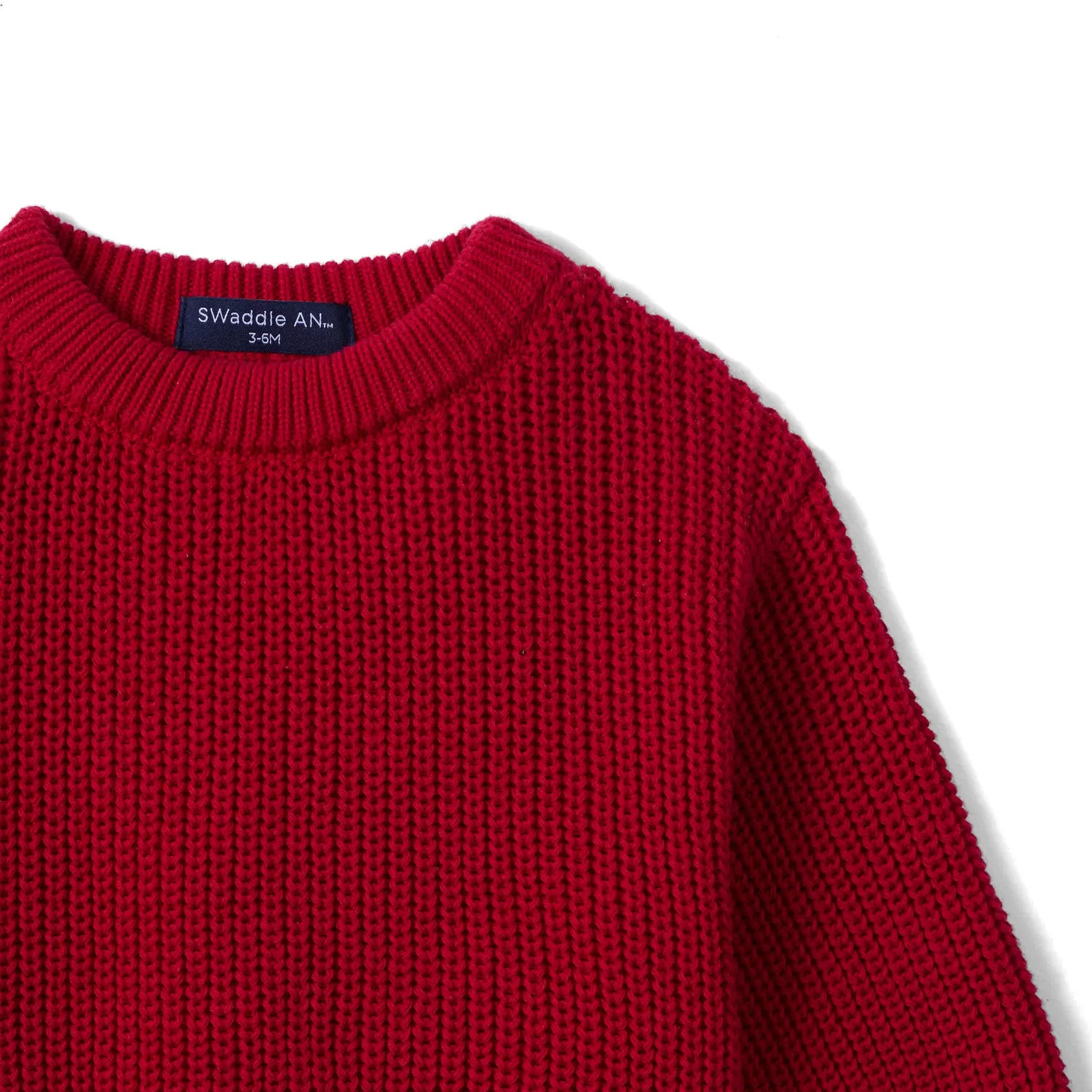 Classic Chunky Knit Baby Romper in Red Xmas