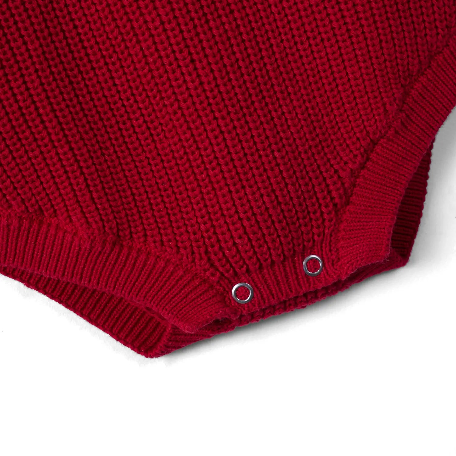 Classic Chunky Knit Baby Romper in Red Xmas