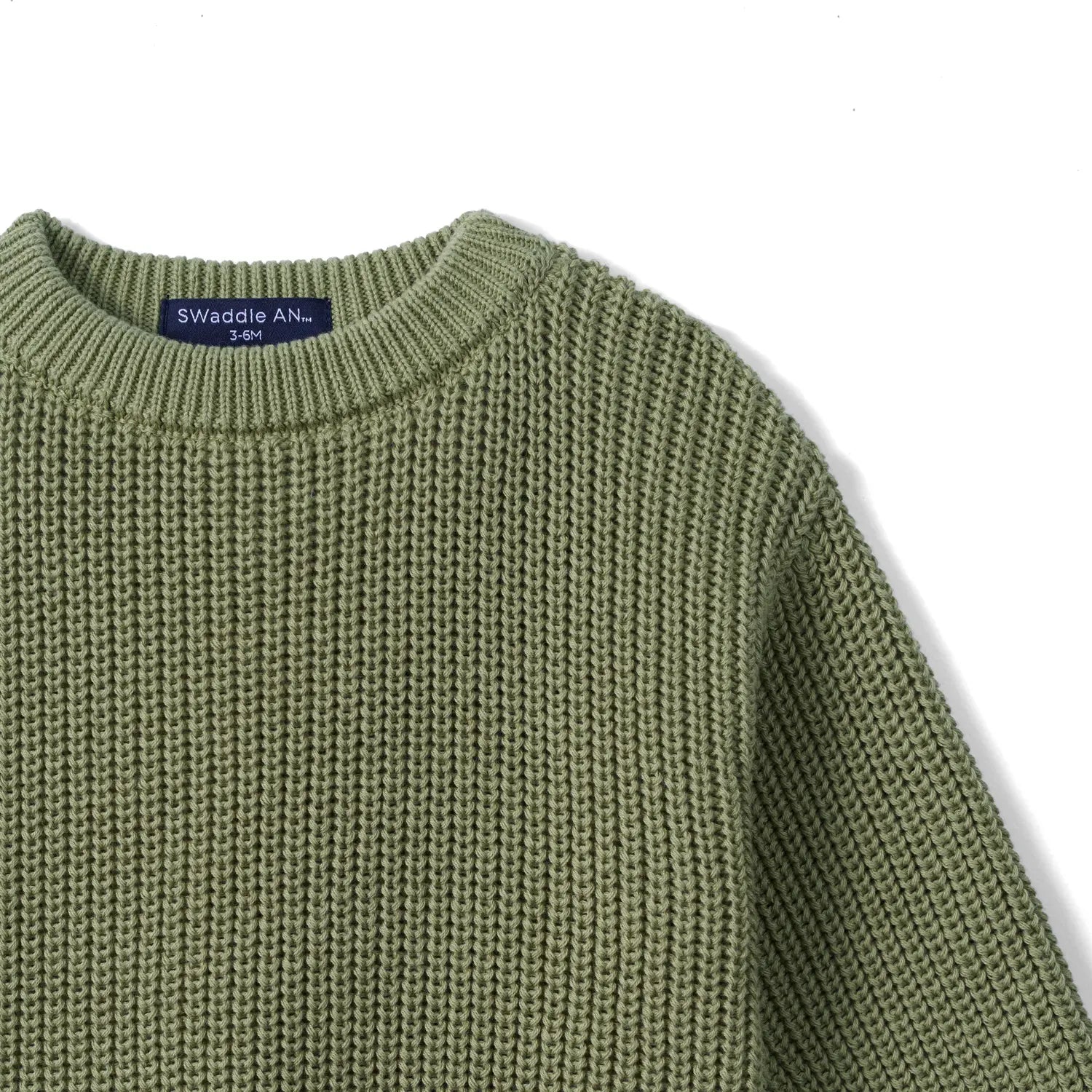 Classic Chunky Knit Baby Romper in Sage Green