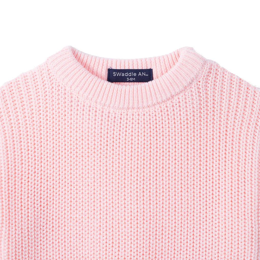 Ruffle Chunky Knit Baby Romper in Pink