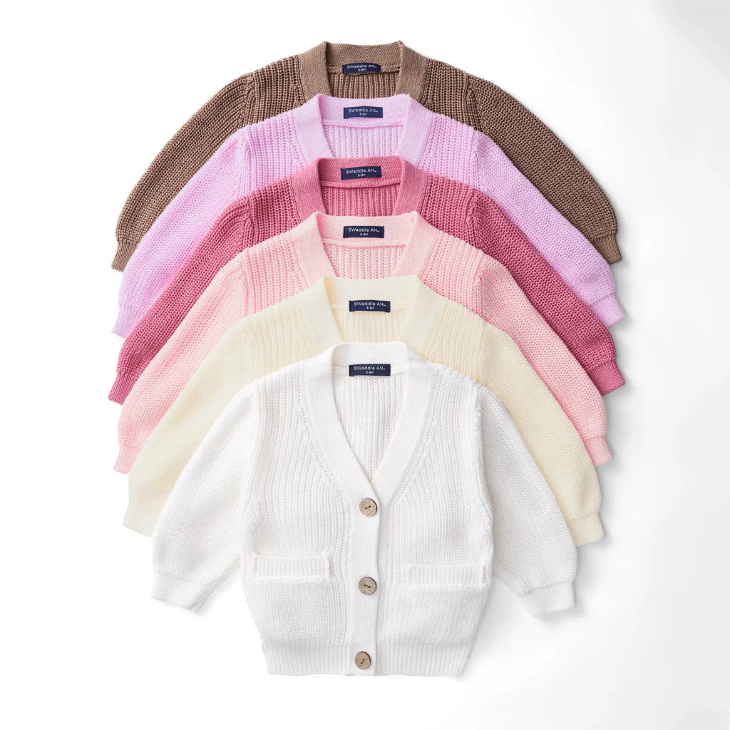 Classic Cardigan with Pockets in White