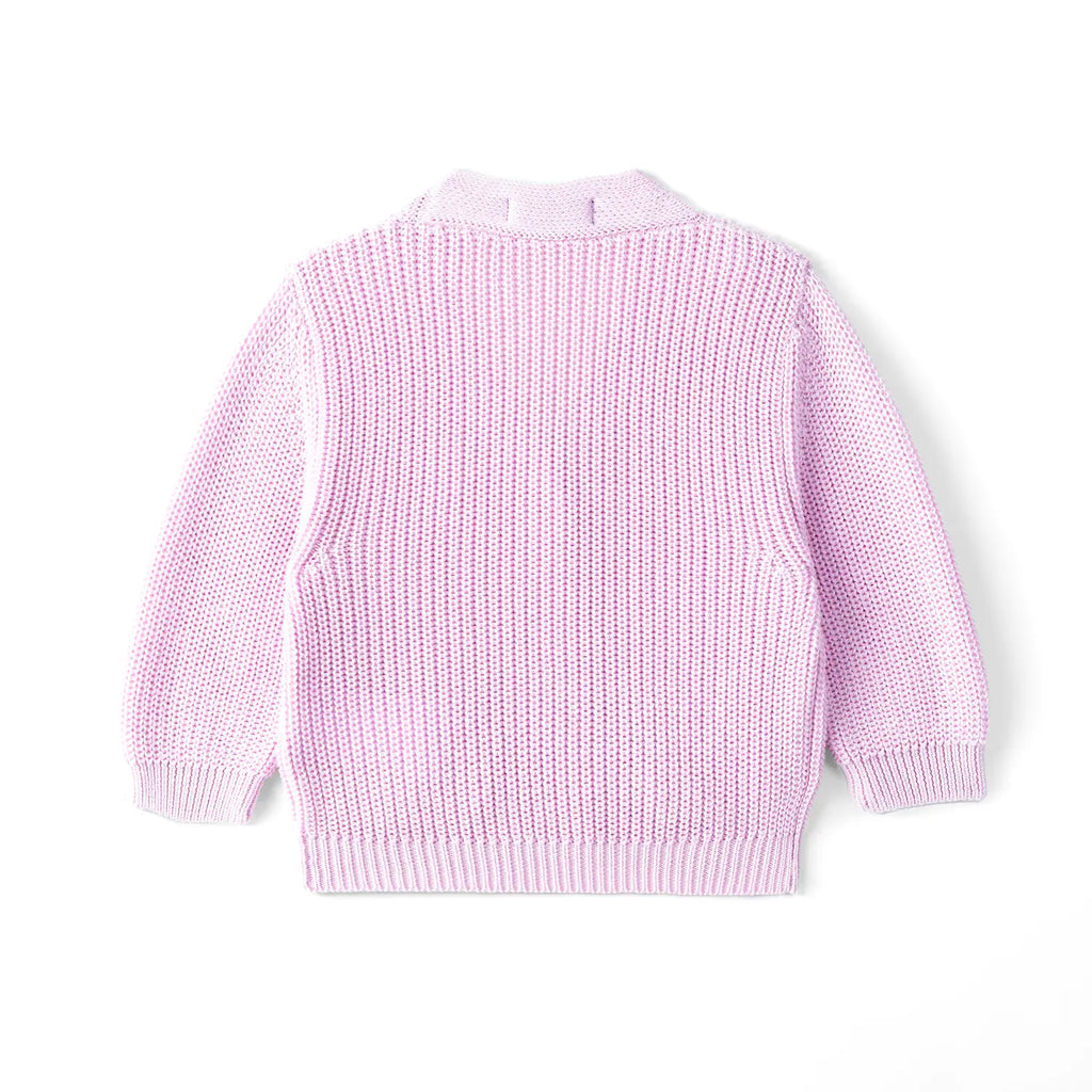Classic Cardigan with Pockets in Lilac