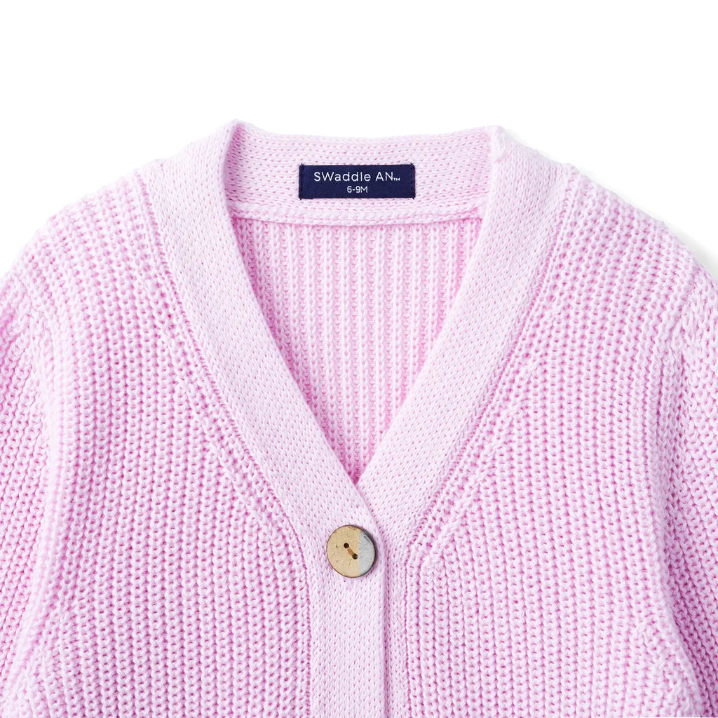 Classic Cardigan with Pockets in Lilac