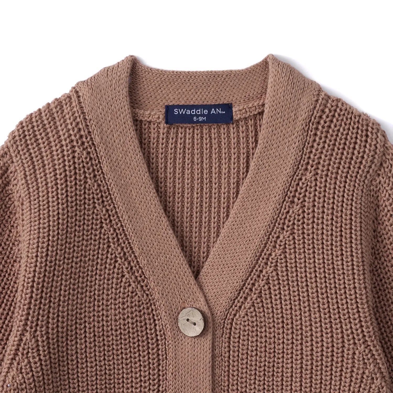 Classic Cardigan with Pockets in Mocha