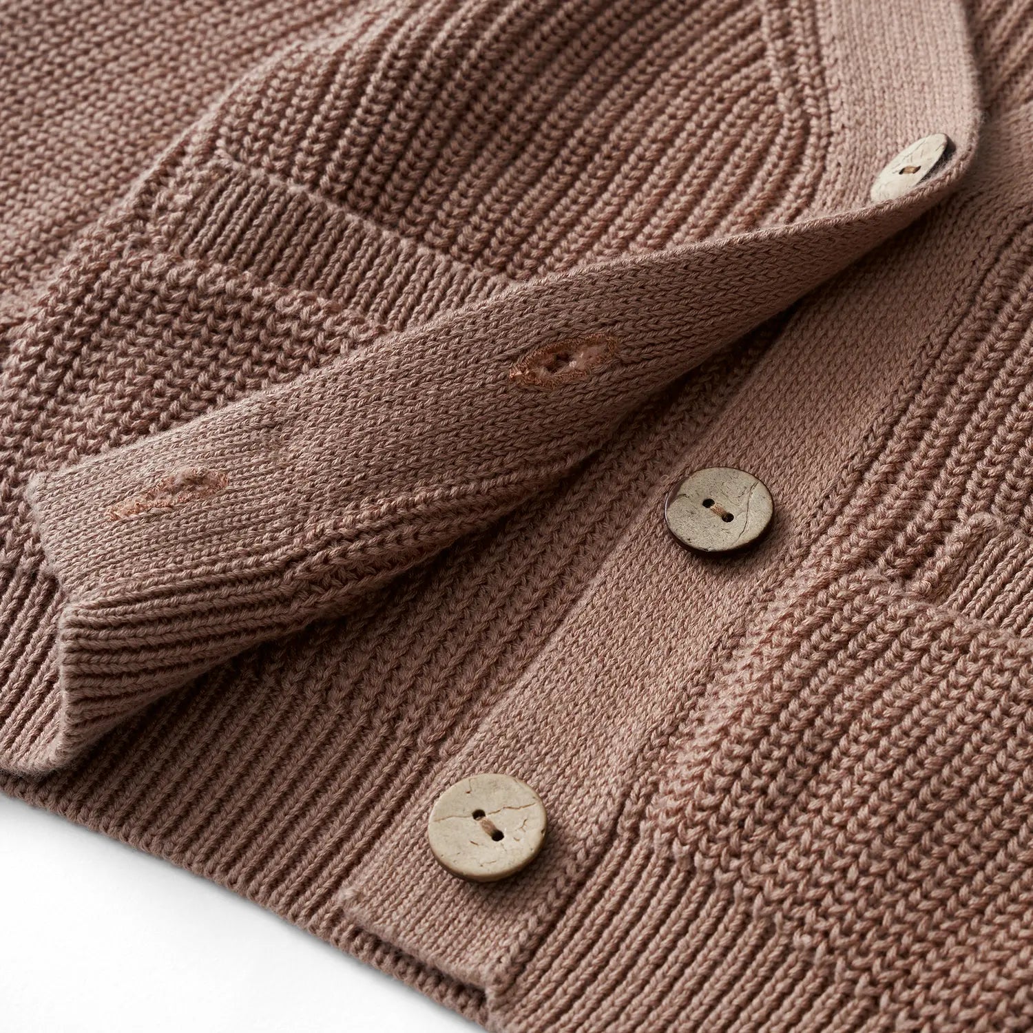 Classic Cardigan with Pockets in Mocha