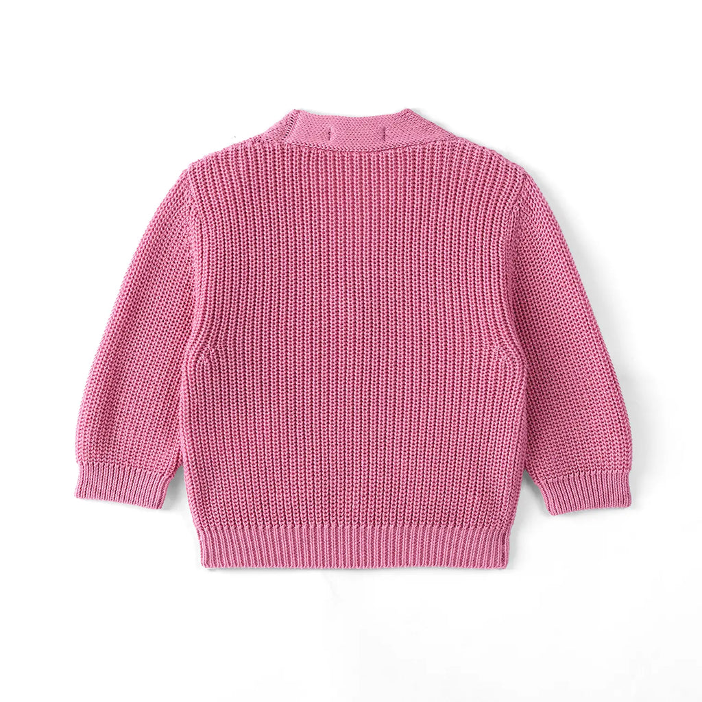 Classic Cardigan with Pockets in Rose Pink
