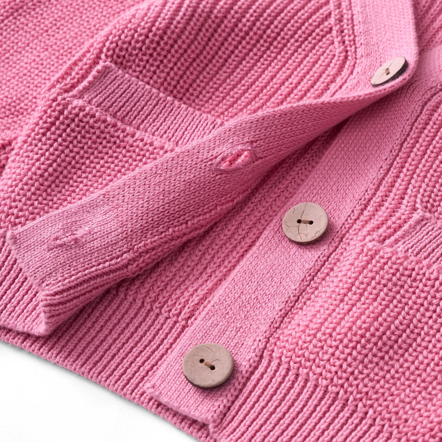Classic Cardigan with Pockets in Rose Pink
