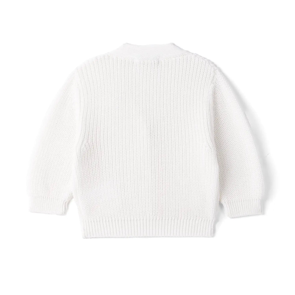 Classic Cardigan with Pockets in White