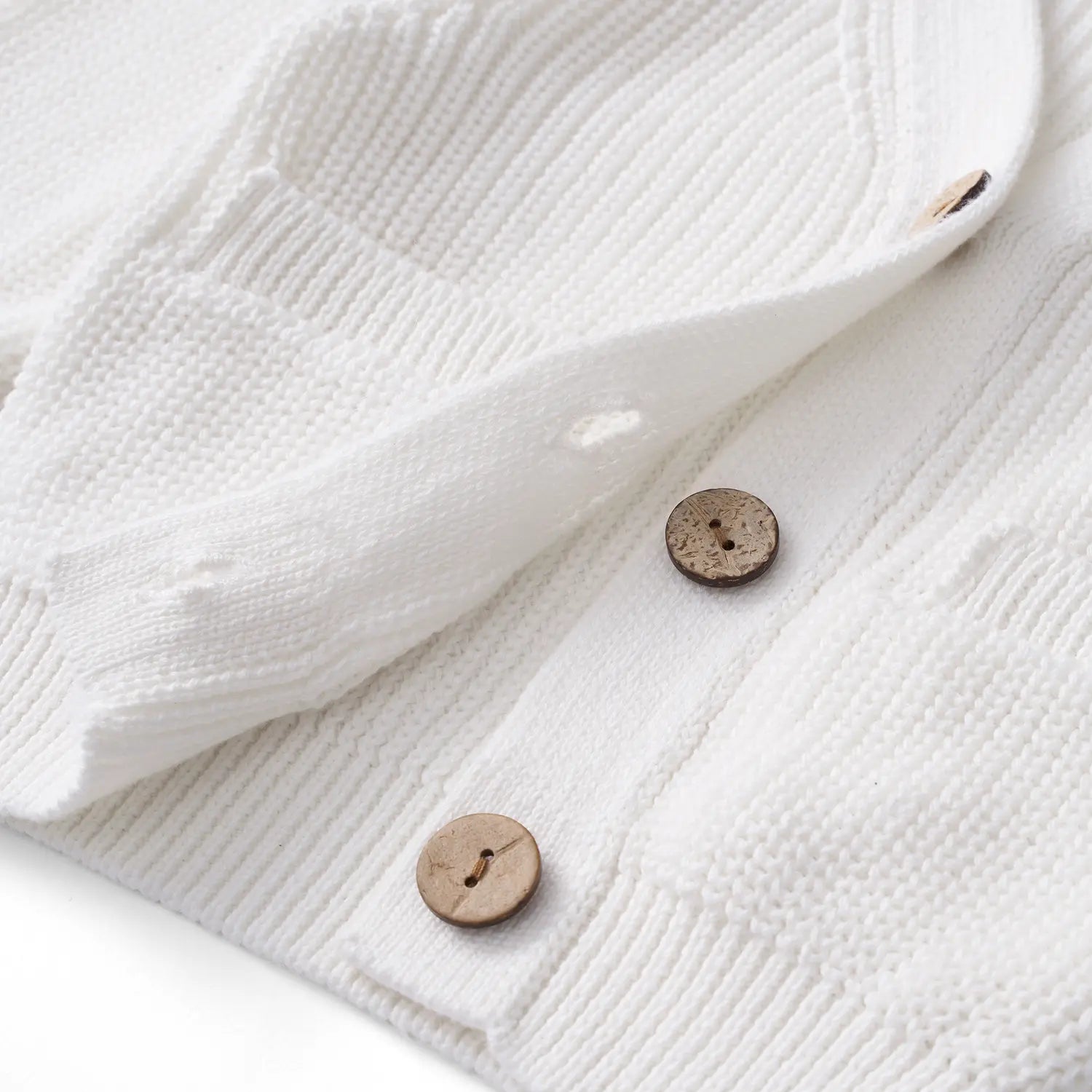 Classic Cardigan with Pockets in White