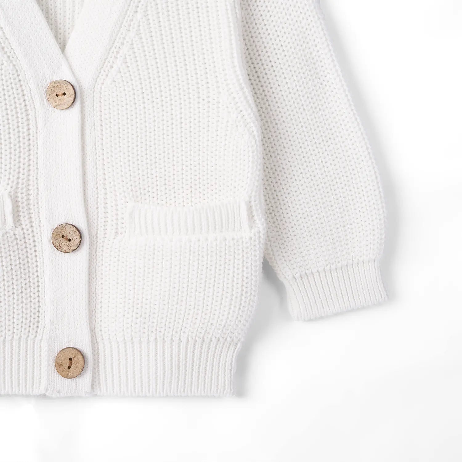 Classic Cardigan with Pockets in White